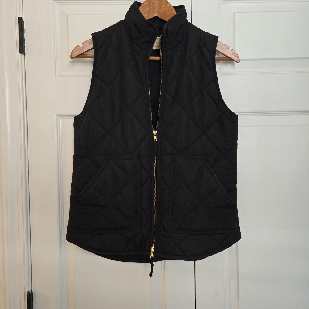 J. Crew Black Quilted Vest Sleeveless Jacket